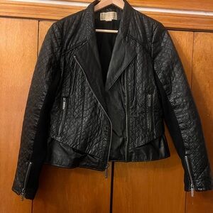 Michael Kors Black Quilted Leather Jacket